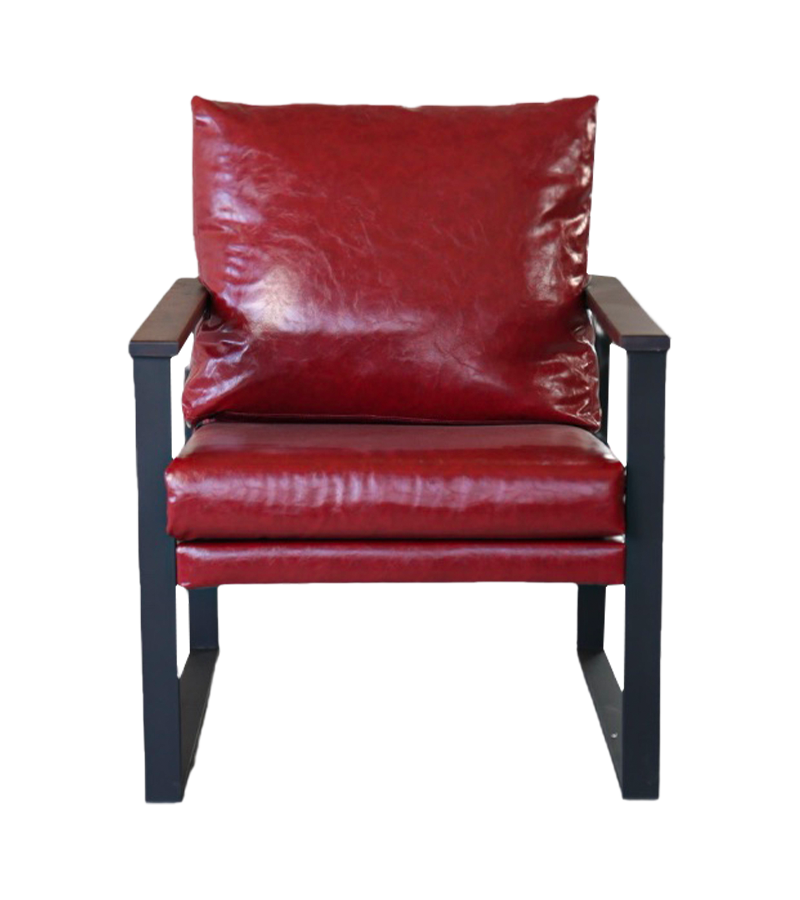 AN304 Chaise simple avec accoudoirs en bois élégants et cuir