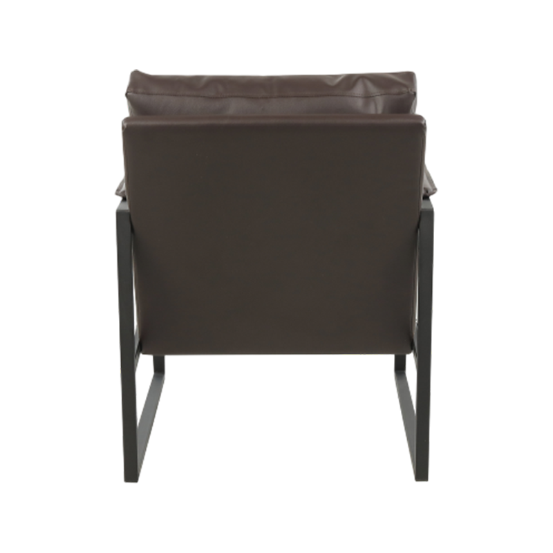 Cadre d'accoudoir noir pulvérisé avec chaise de loisirs en tissu PU à revêtement doux