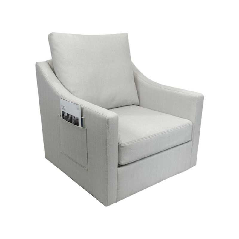 Chaise de loisirs en tissu de lin à cadre intérieur en bois Soft-Packed