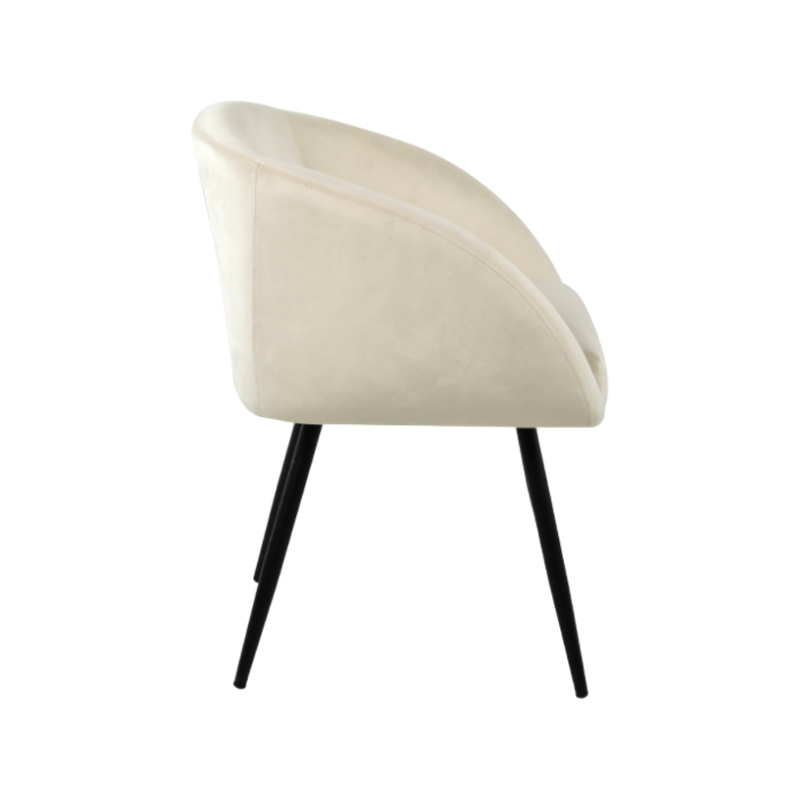Chaise de salle à manger remplie de coton élastique, cadre intérieur en fer enveloppé doux