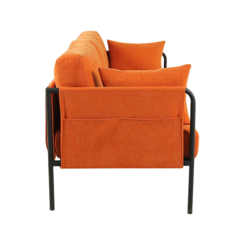 Canapé modulaire à trois places en tissu chenille rempli de coton pour sac à dos d'activité